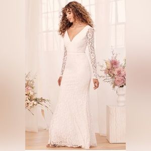 Natural Beauty White Lace Long Sleeve Maci Dress from Lulus